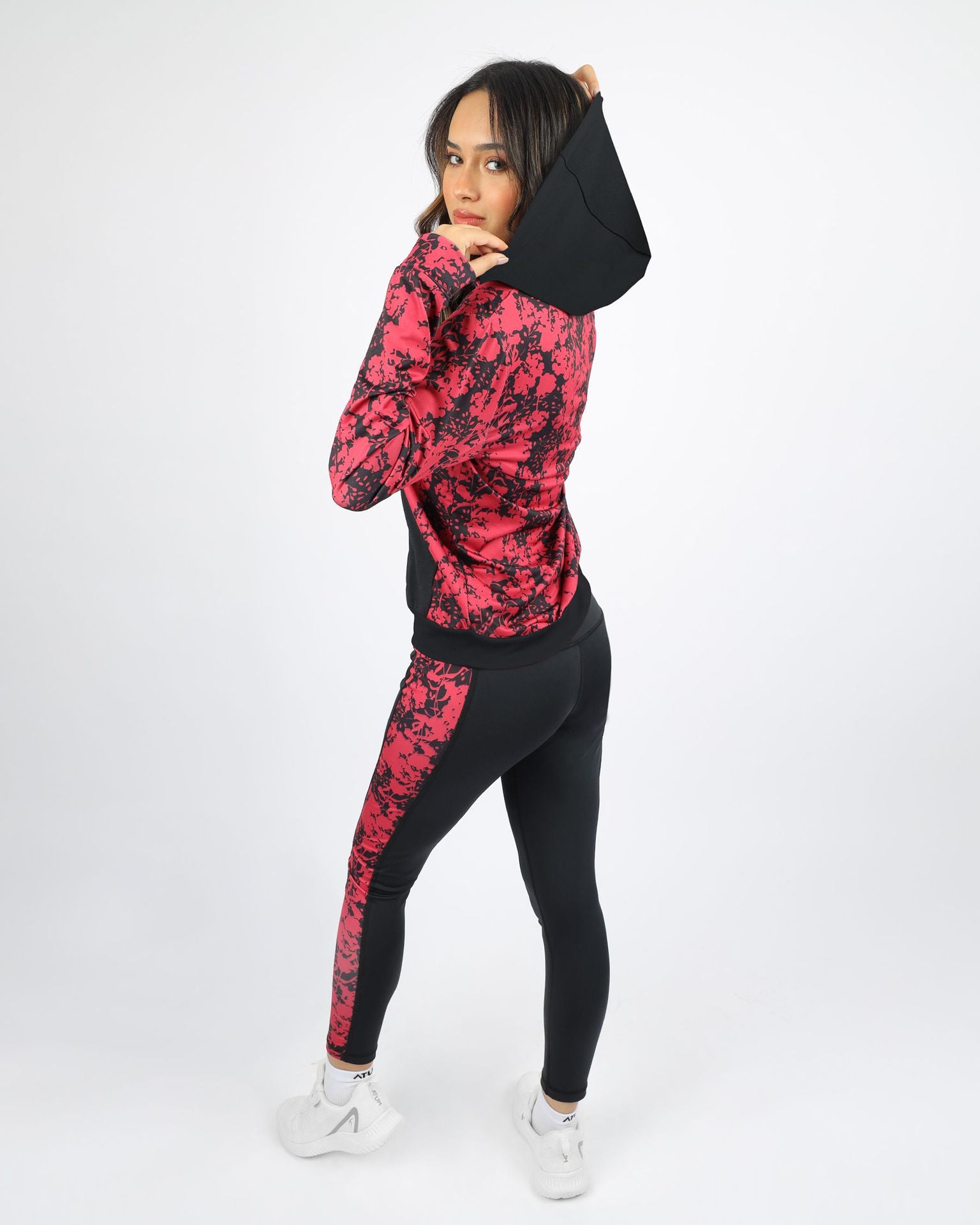 Long Sleeves Women's Black Hoodie-Atum -54991669