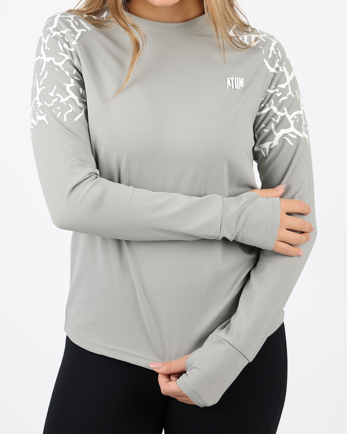 Graphic Long-Sleeve Gray T-Shirt-Atum -40412149