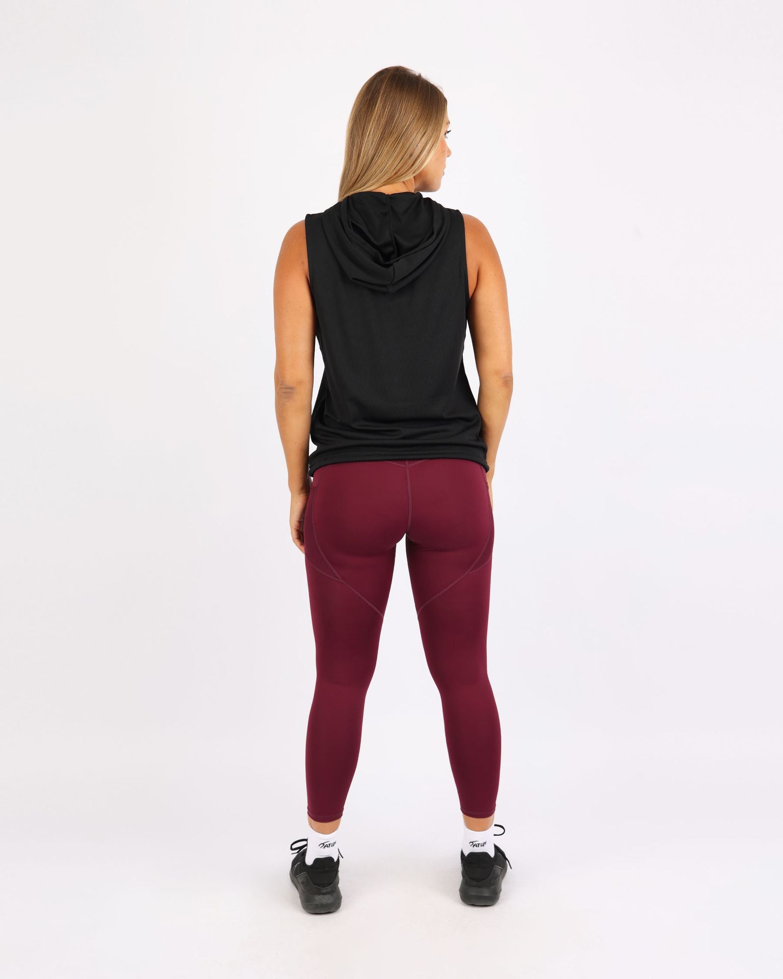 Sleeveless Breathable Black Women's Hoodie-Atum -41617866