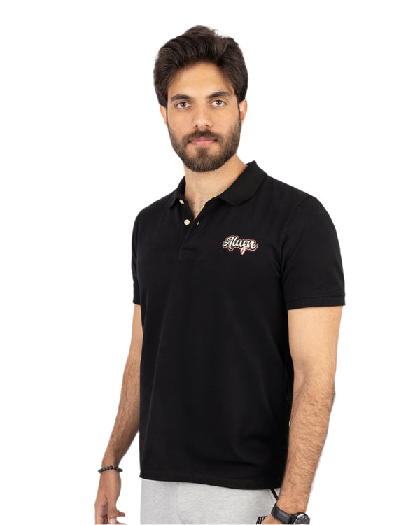 Men's Black Polo Shirt-Atum -31510882