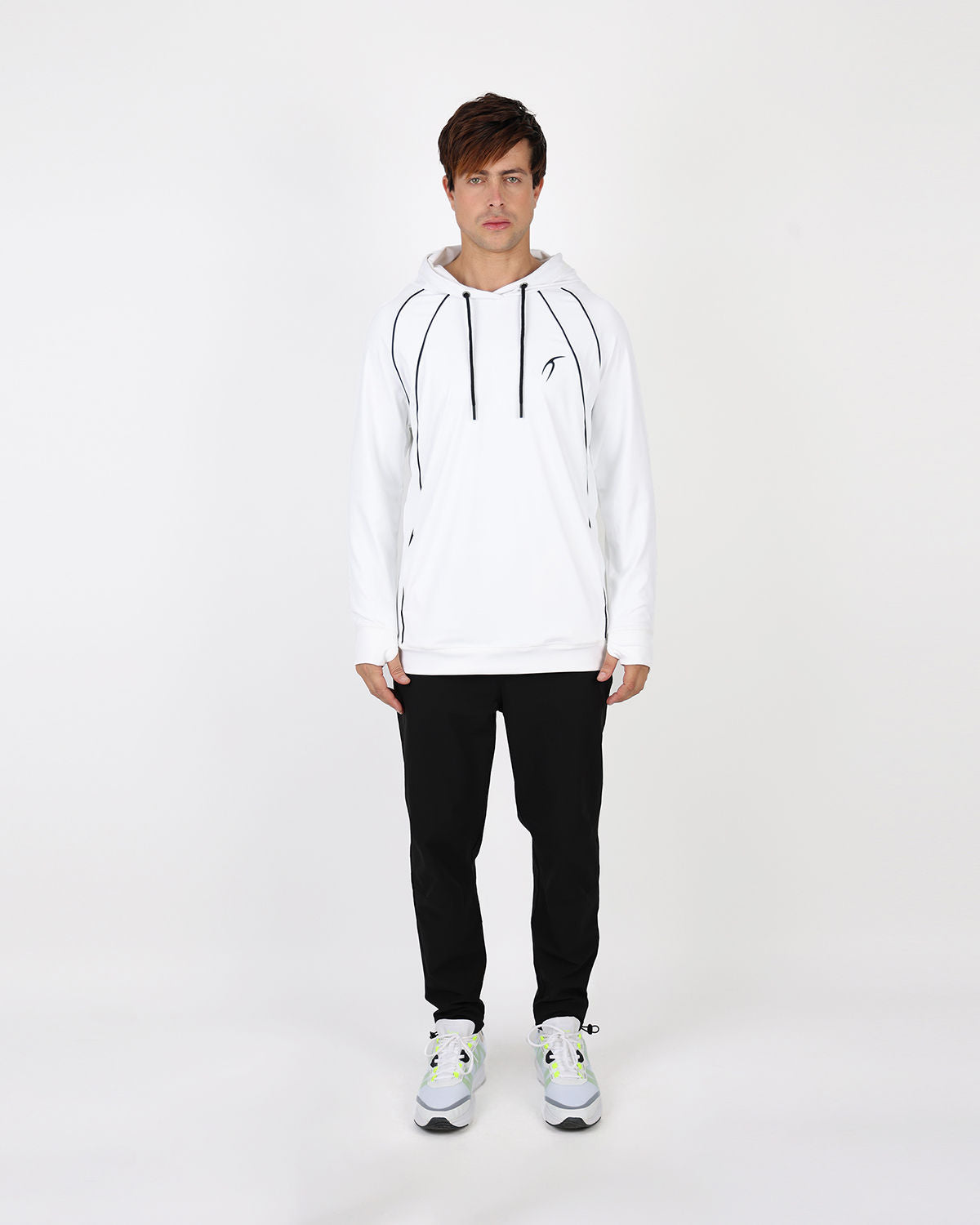 Long-Sleeve Training White Hoodie-Atum -83958033