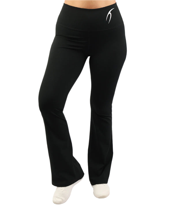 High-Rise Wide Leg Black Leggings-Atum -82831740
