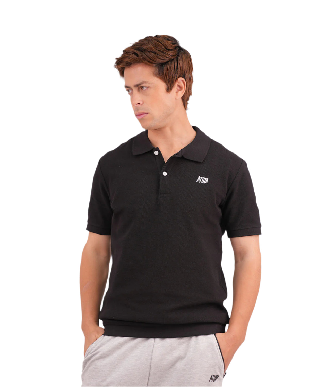 Regular Fit Black Polo Shirt-Atum -47985773