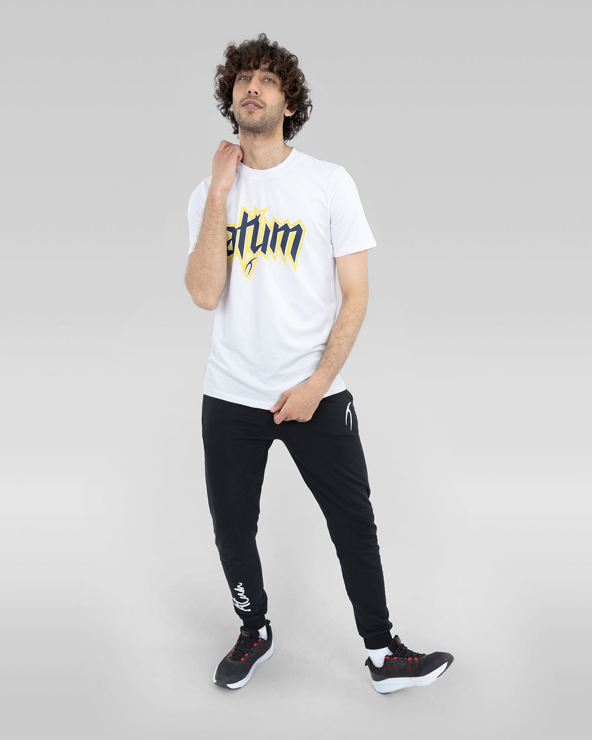 Men's Graphic Logo White T-Shirt-Atum -53742181