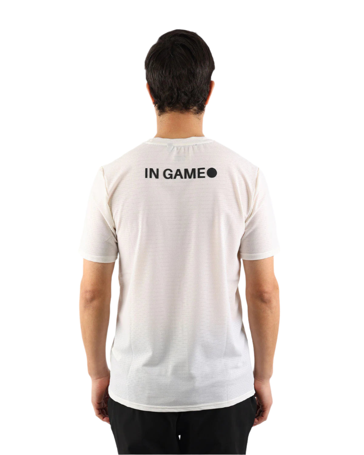 Crew Neck Short Sleeve White Athletic Top-Atum -34138007