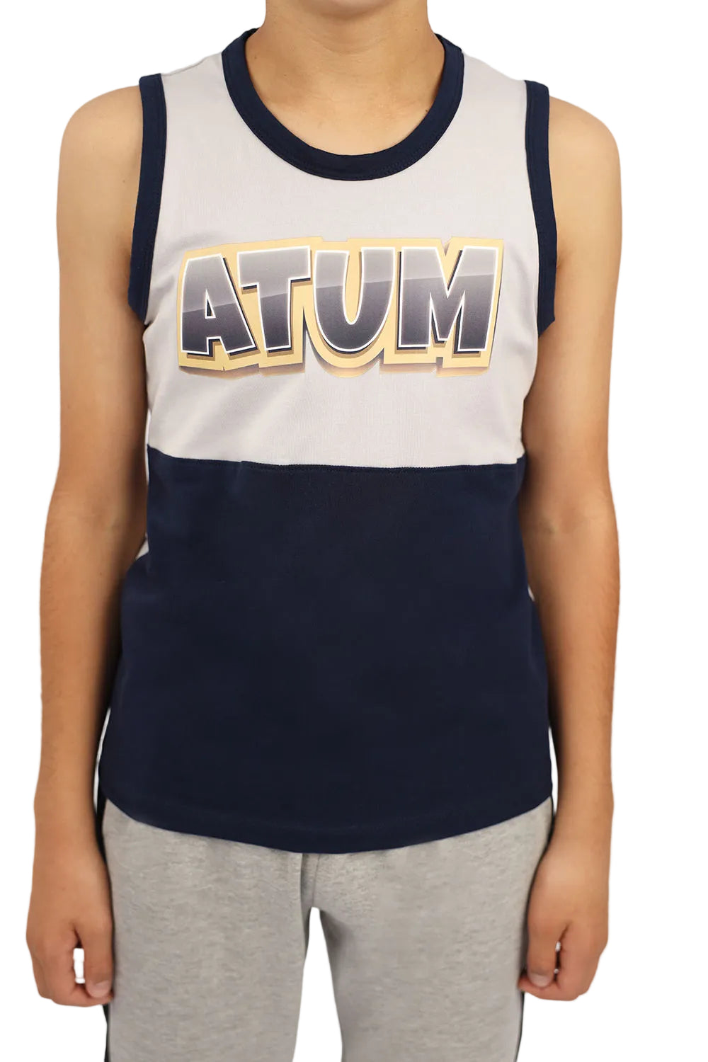 Graphic Logo Boy's Navy Tank Top-Atum -67733976