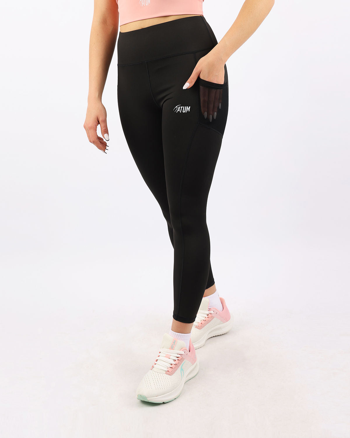 Pocket Flex Capri Black Leggings-Atum -25658751