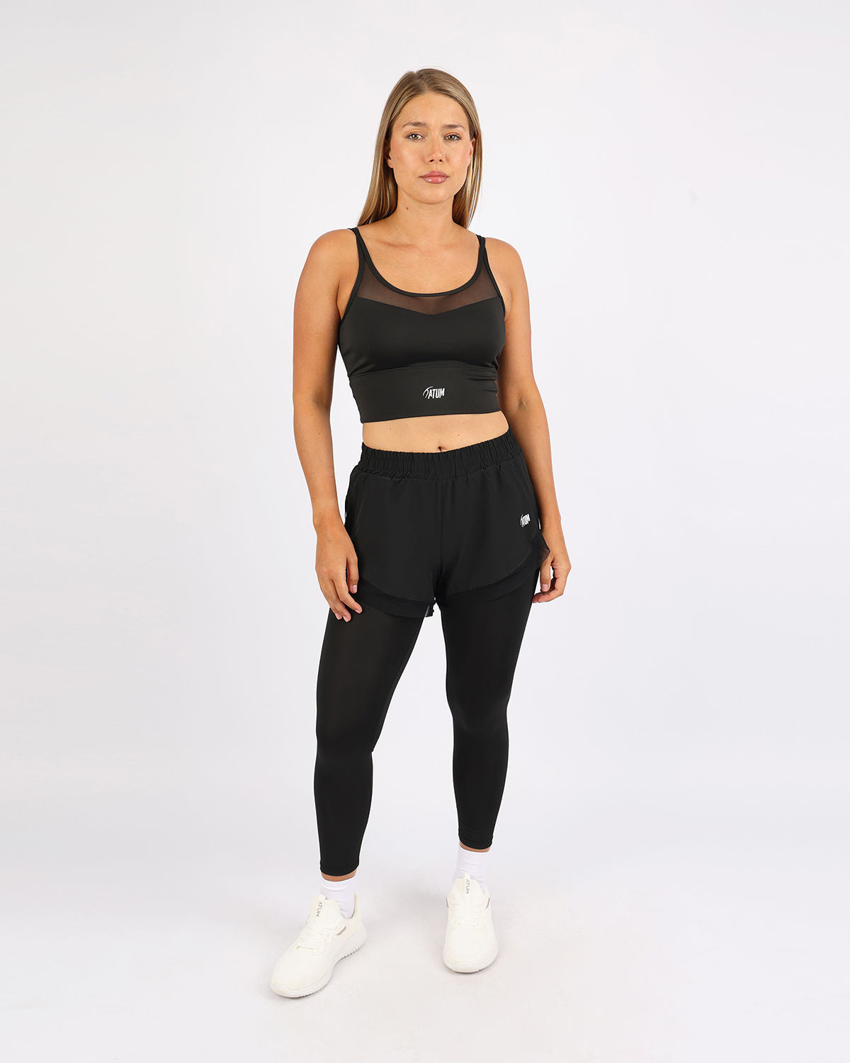 Pocket Wave Skort Black Leggings-Atum -36541835