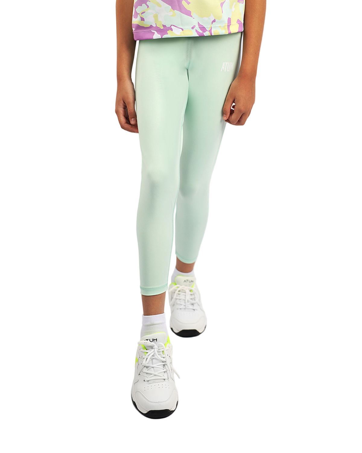 Girl's Floral Mint Leggings-Atum -45425662
