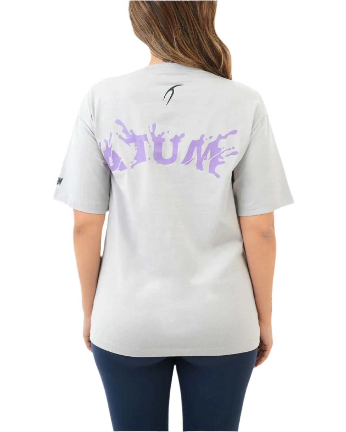 Oversized Splash Gray T-Shirt-Atum -87842121