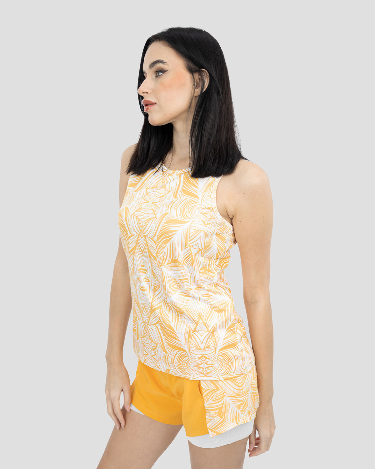 Flowery Women Layered Gold Shorts-Atum -13968453