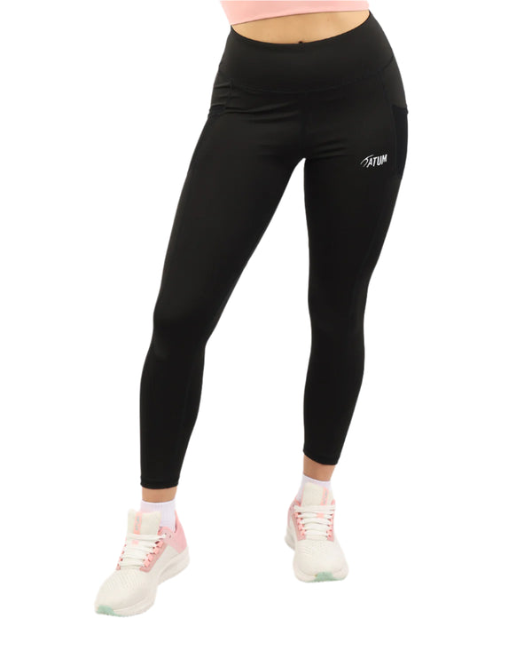 Pocket Flex Capri Black Leggings-Atum -55024457