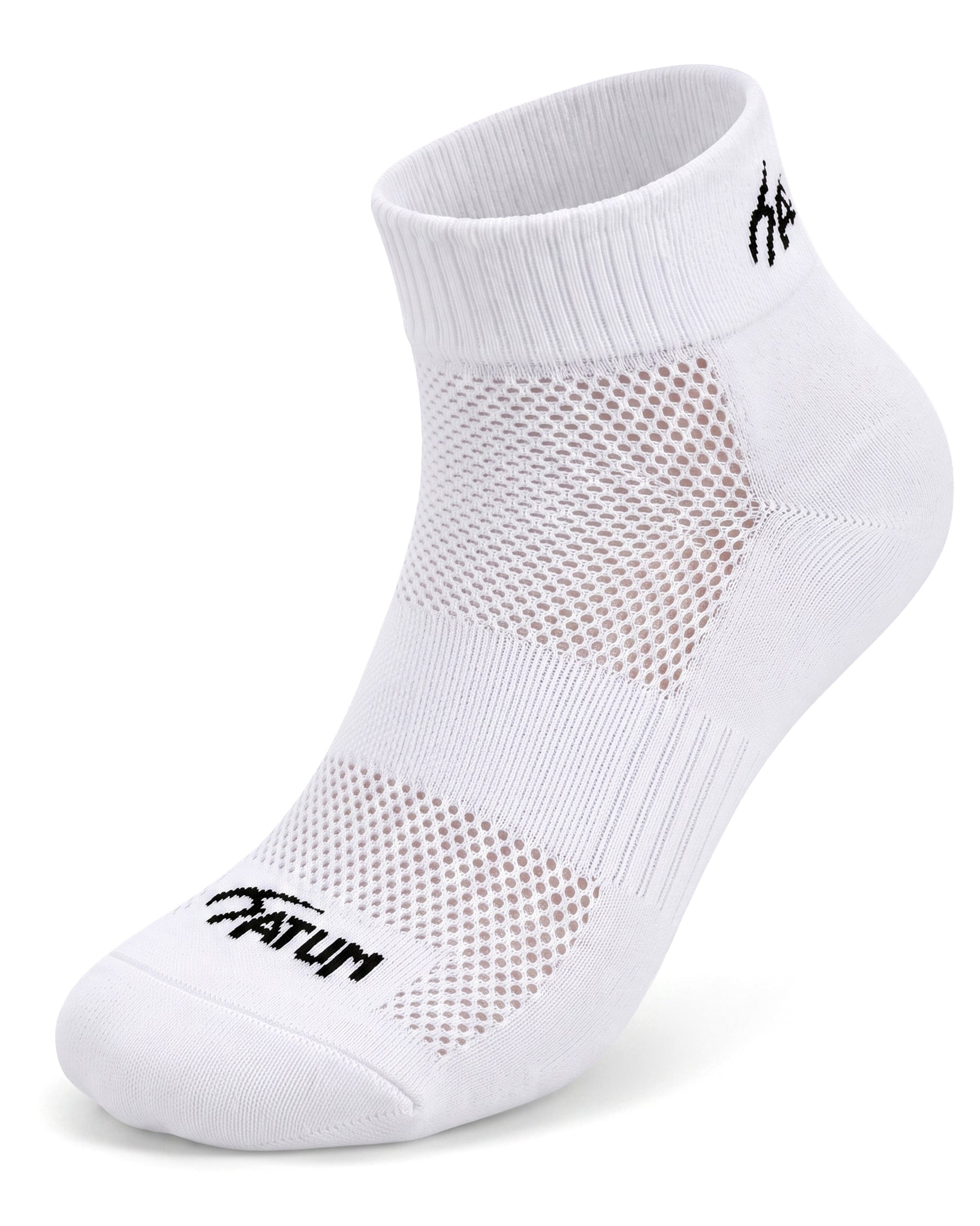 Unisex White Half Socks With Net-Atum -86885326