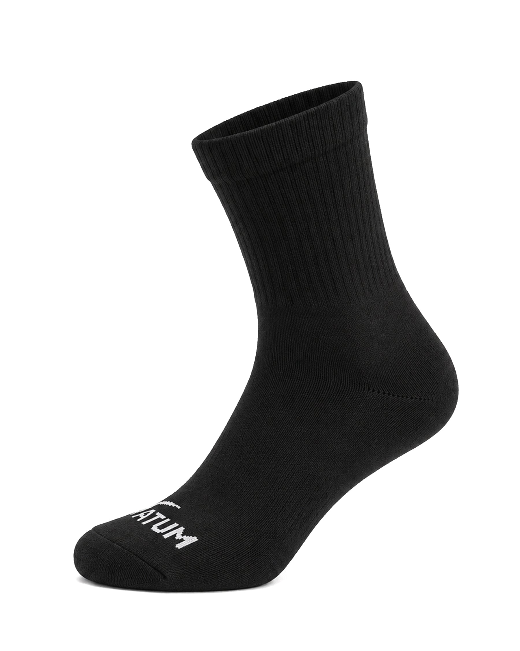 Kids Mid-Crew Black Socks-Pack of 3-Atum -63309961
