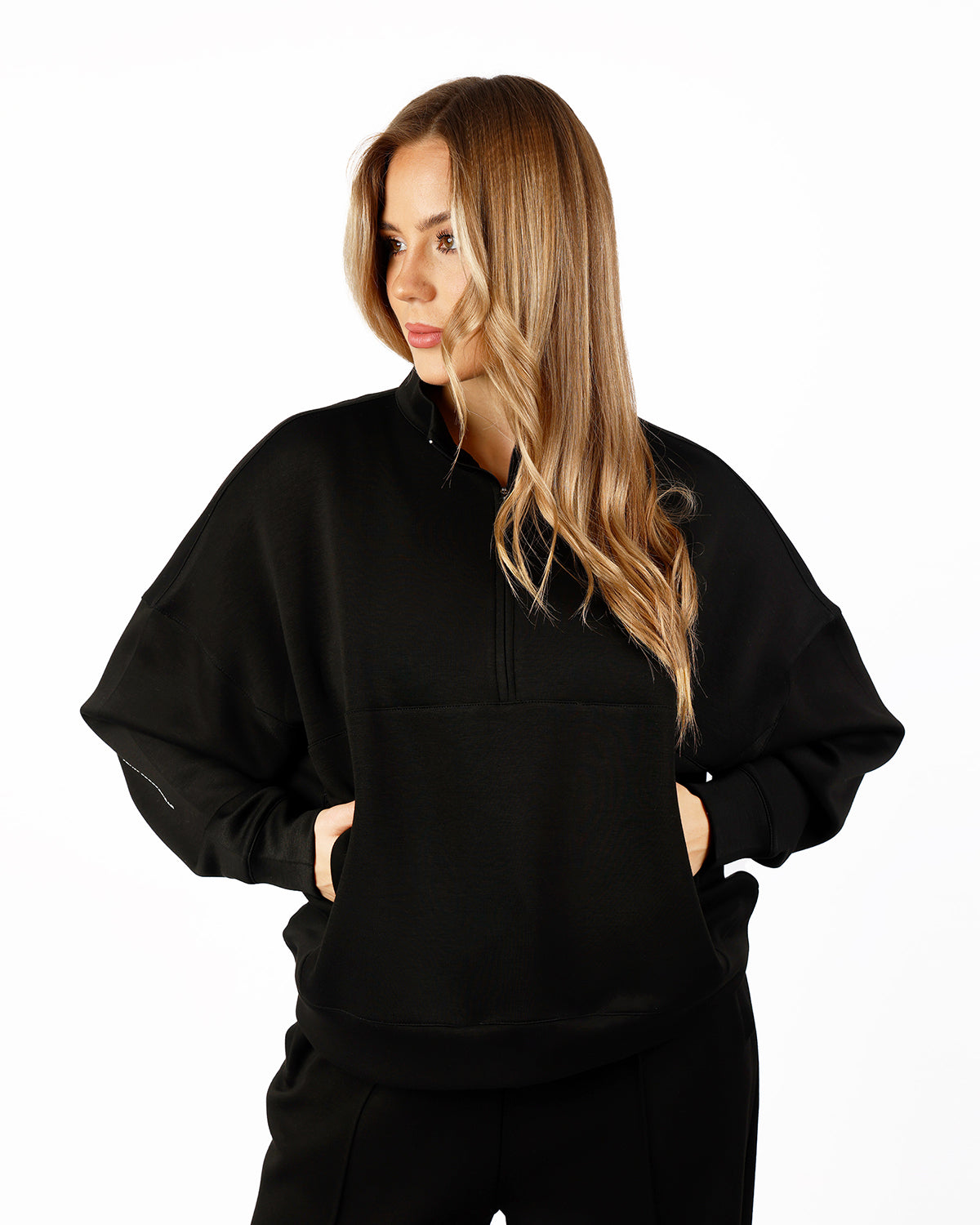 HalfZip Women's Black Tracksuit-Atum -98330518