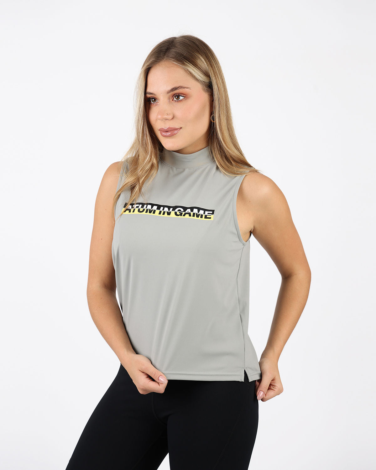 Sleeveless Training Gray Tank Top-Atum -50804464