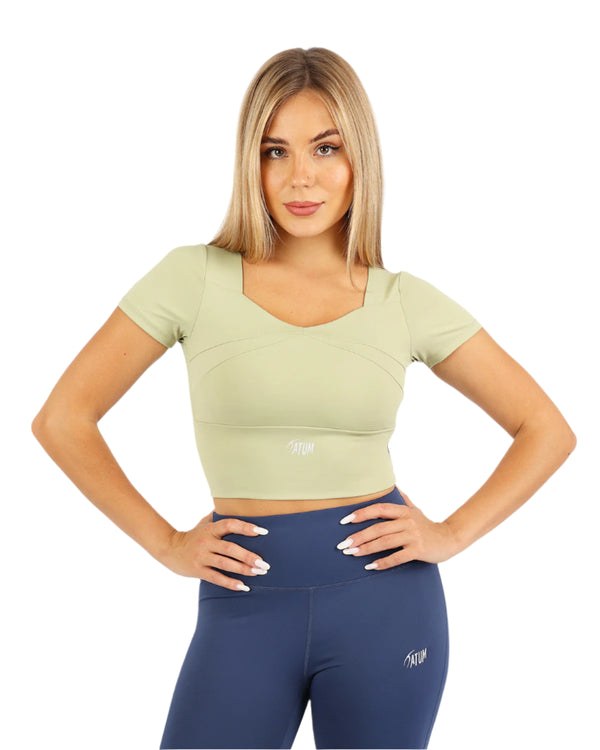 Serenity Sculpt Green Crop Top-Atum -75115164