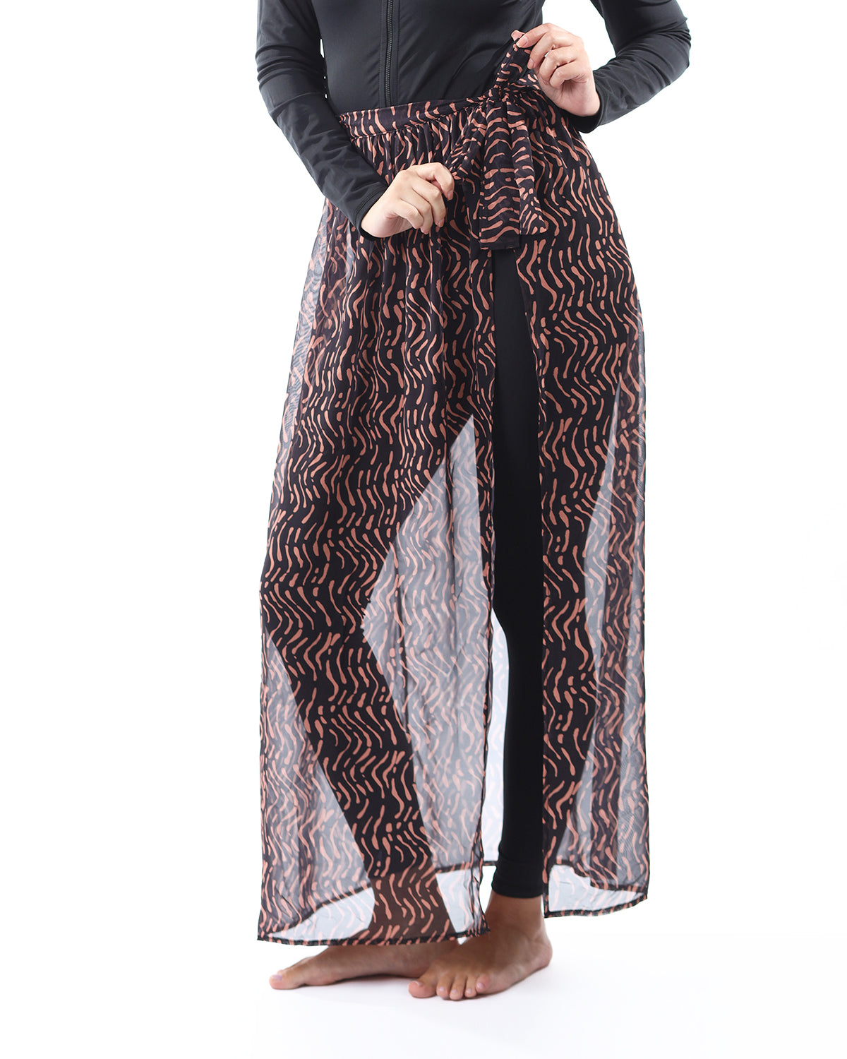 Midnight Waves Black Cover-Up Skirt-Atum -57734482