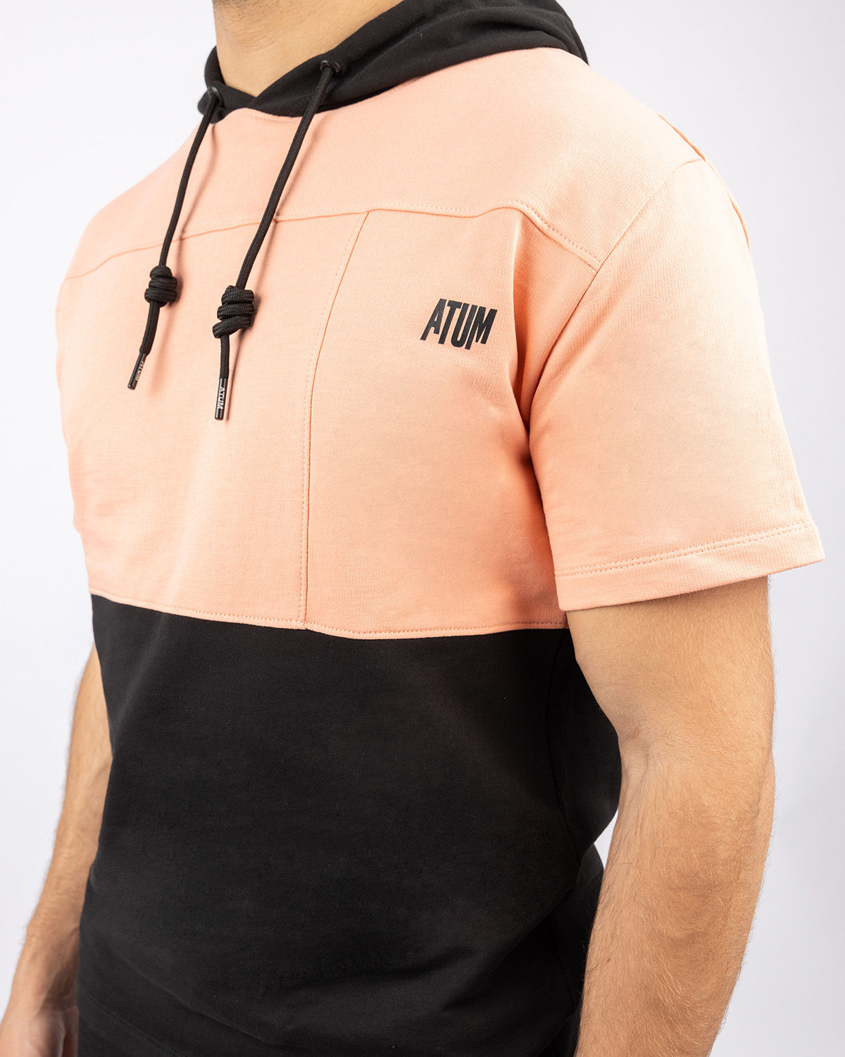 Half Sleeve Coral Hoodie-Atum -10507728