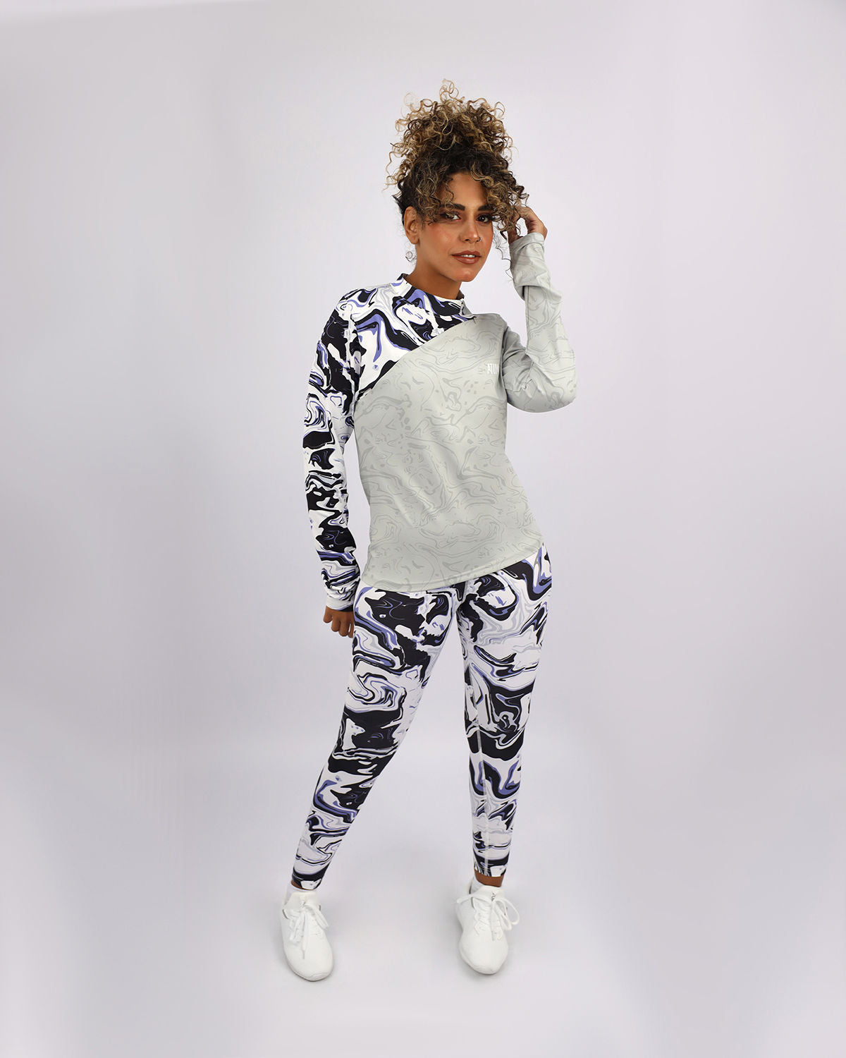 Blooming High Waist Purple Leggings-Atum -96479947