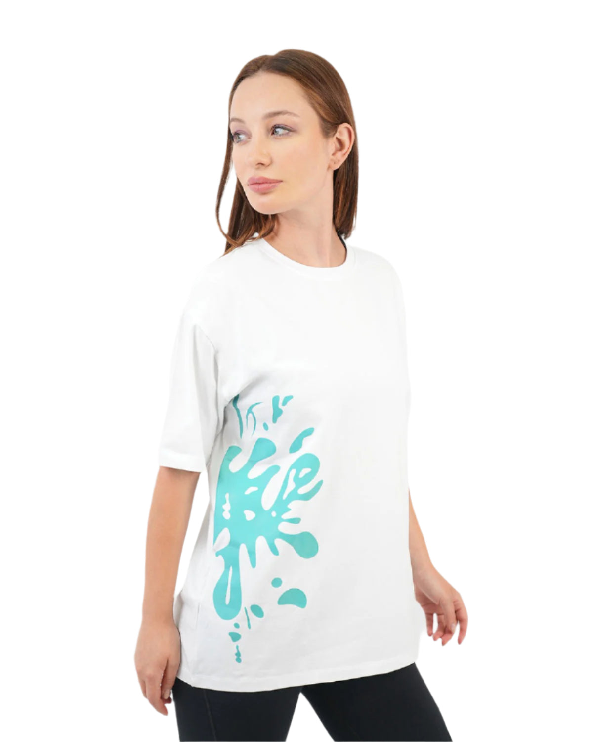 Oversized Splash White T-Shirt-Atum -45233670