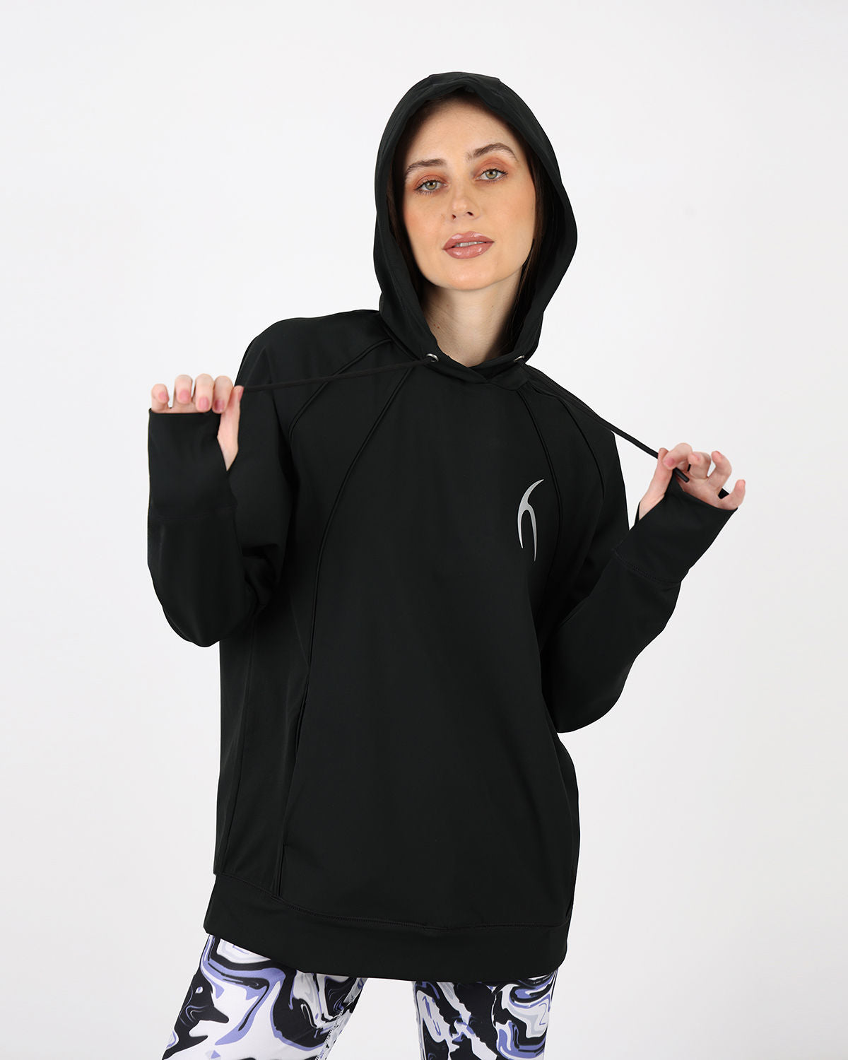 Long-Sleeve Training Black Hoodie-Atum -31174705