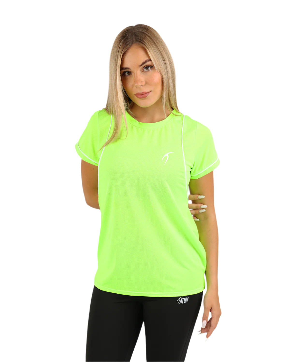 Short-Sleeve Breathable Lime Green Mesh Top-Atum -82544341