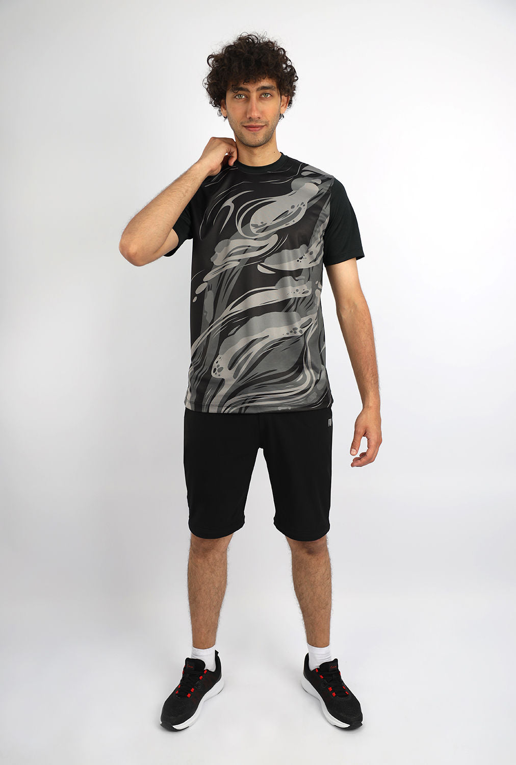 Men's Crew-Neck Black T-Shirt-Atum -17653234