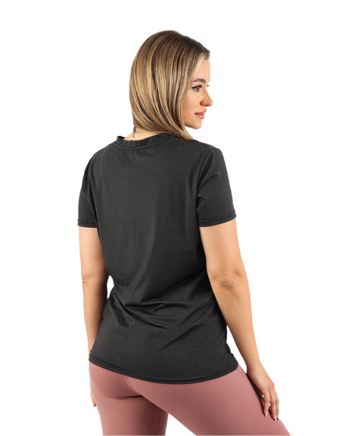 V Neck Training Black Top-Atum -28480649
