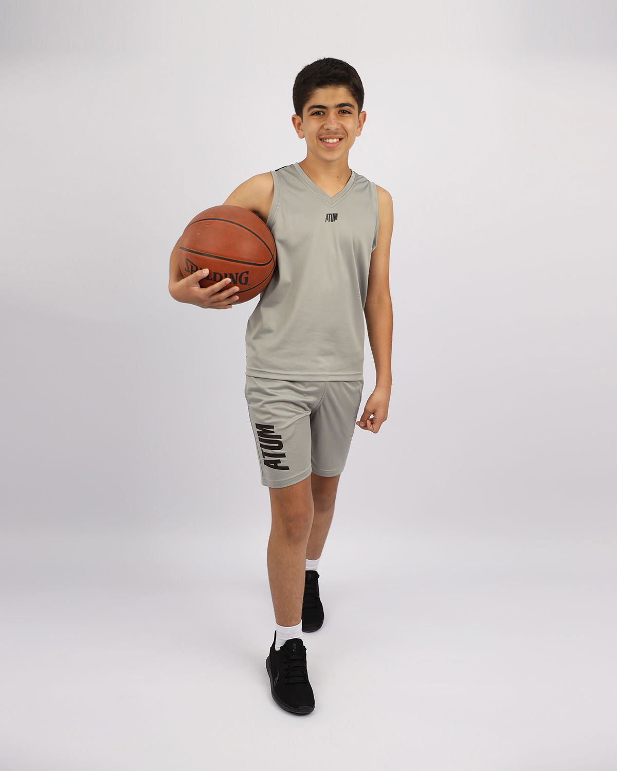 Basketball Boy's Gray Short-Atum -16815796