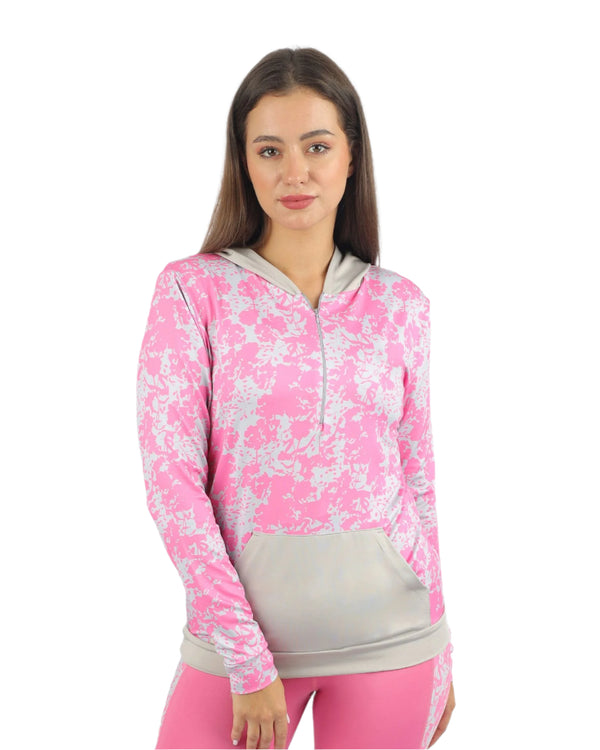 Long Sleeves Women's Pink Hoodie-Atum -88308646