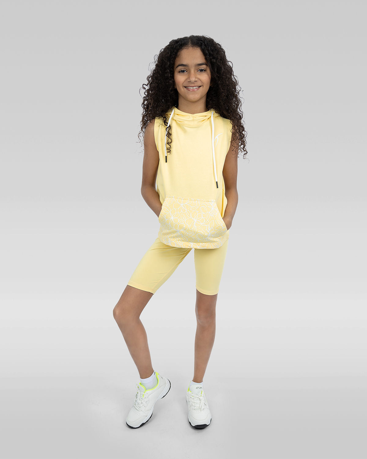 Smooth Girls Hooded Yellow T-Shirt-Atum -68713061