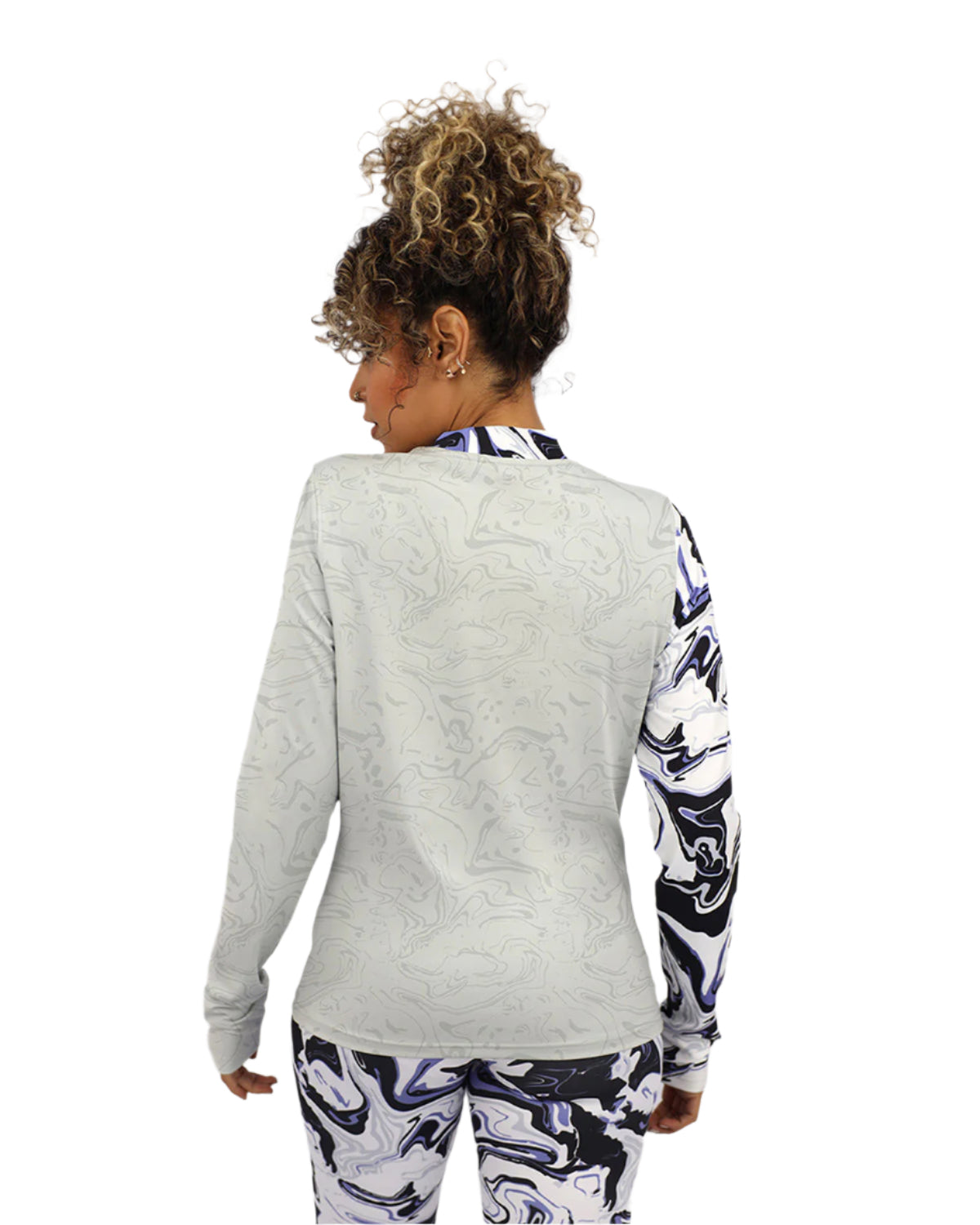 Long Sleeve Women's Gray T-Shirt-Atum -51921051