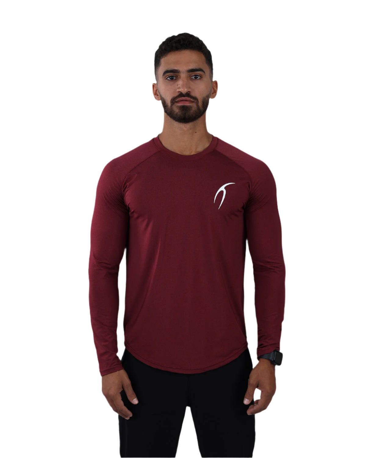 Long Sleeve Running Burgundy Tee-Atum -60431742
