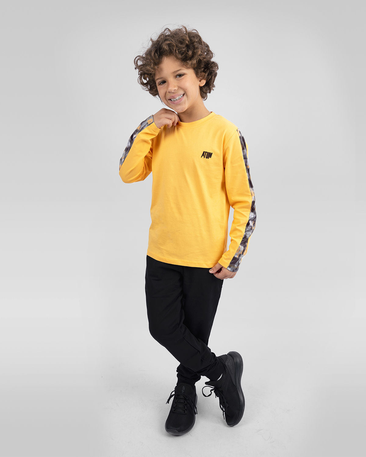 Long Sleeves Boy's Gold T-Shirt-Atum -39084747