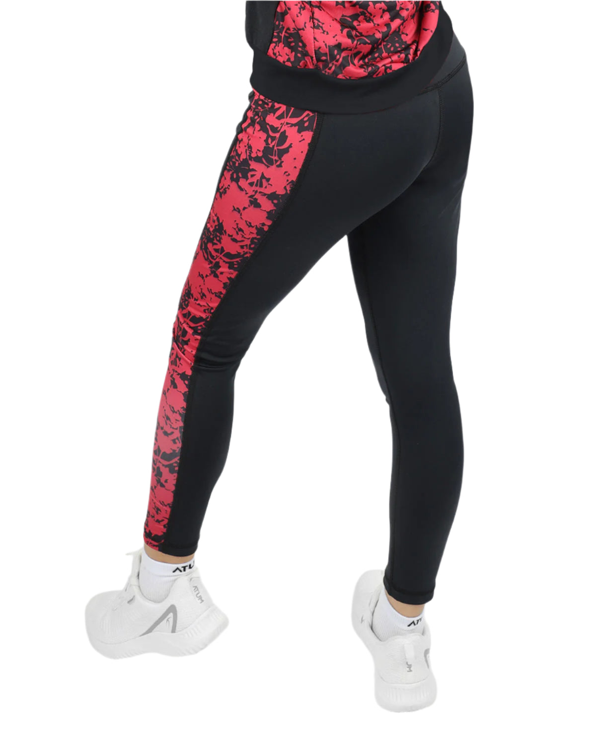 Printed Panel Black Leggings-Atum -73887588