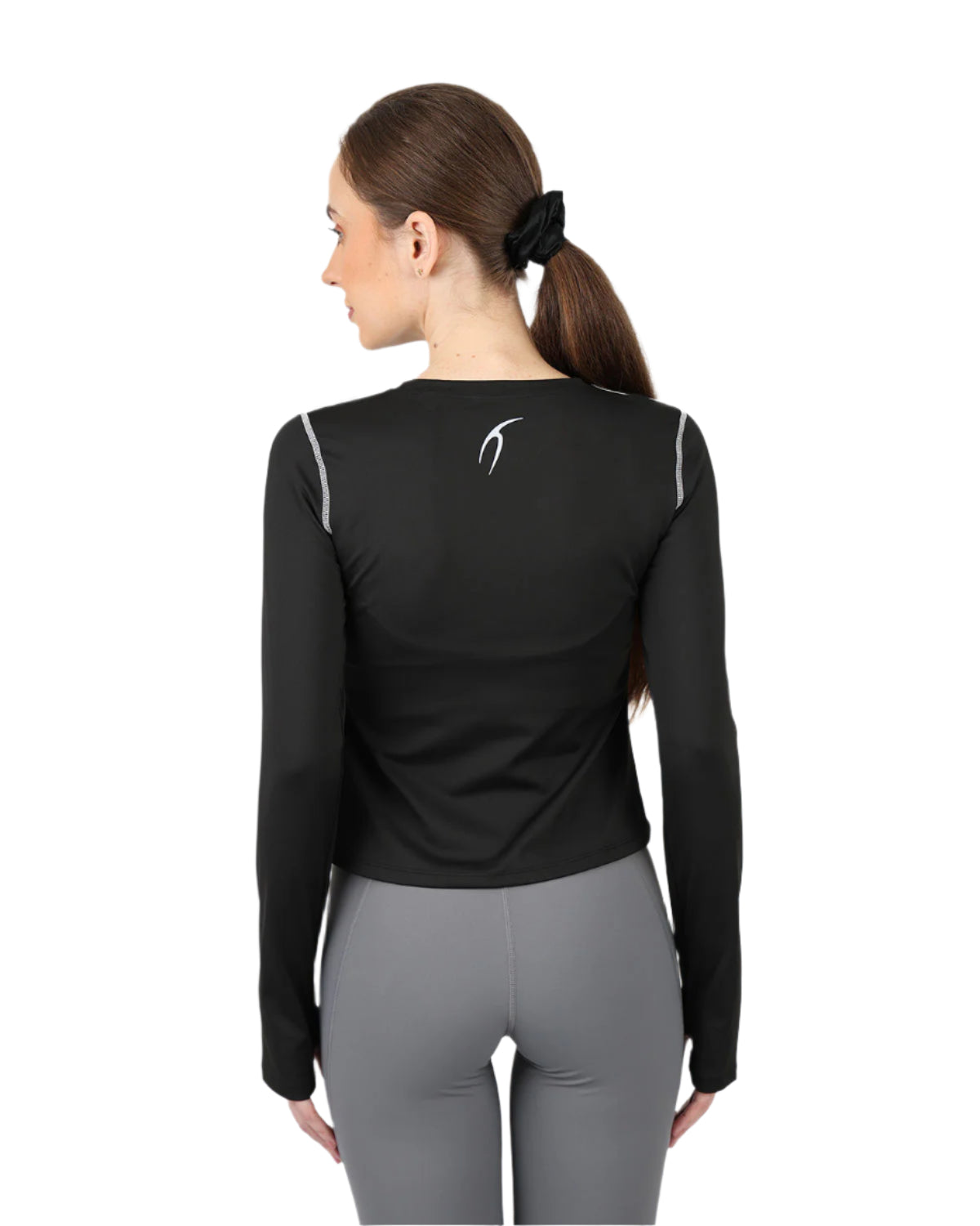 Streamline Long Slevess Women's Black Top-Atum -41480123