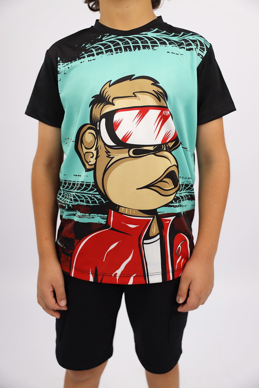 Monkey Graphic Boy's Black T-Shirt-Atum -3168218