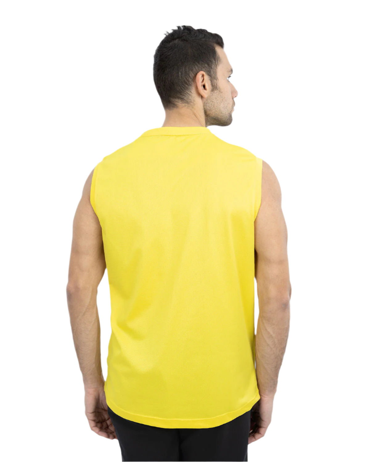 Men's Printed Yellow Tank Top-Atum -81578124