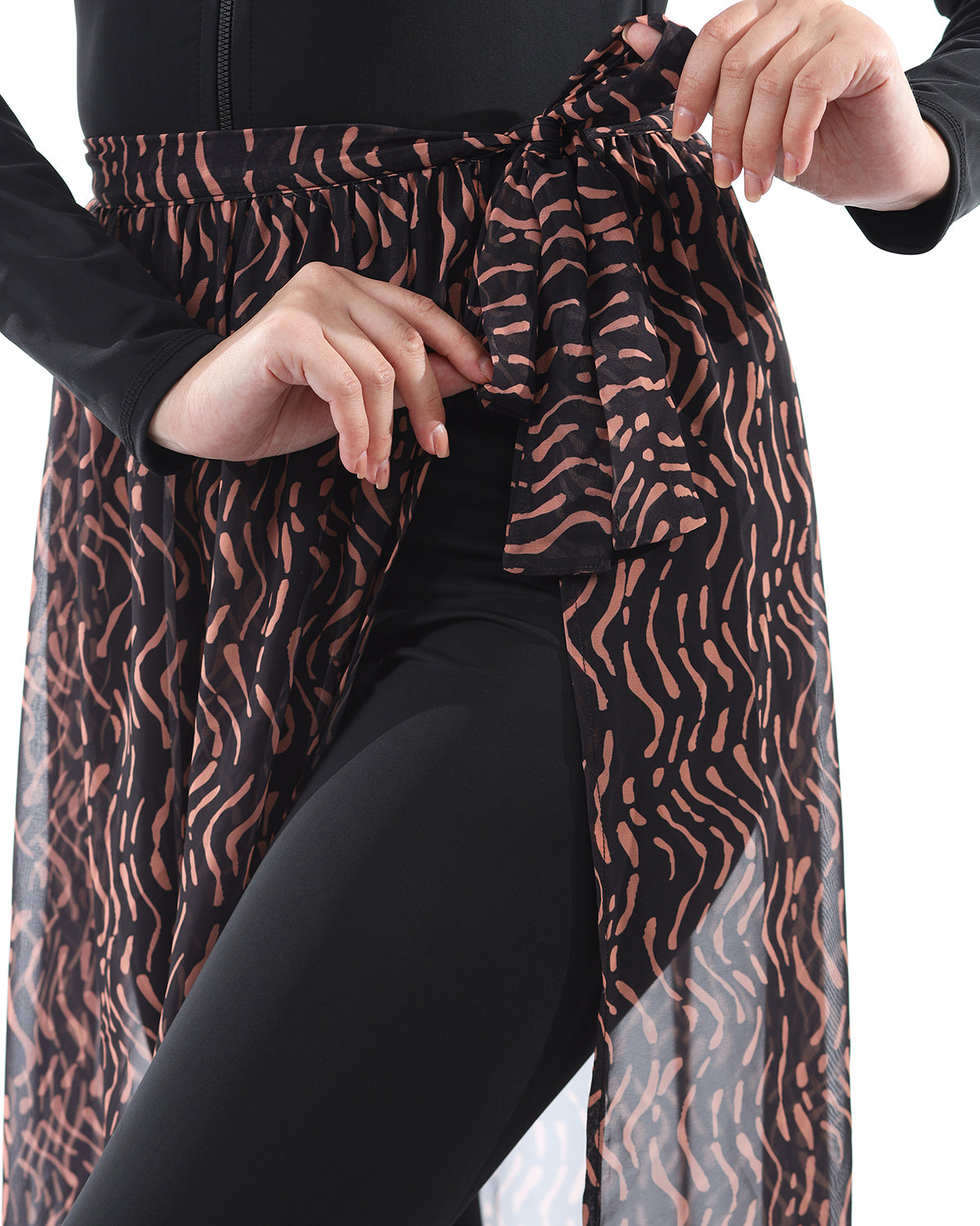 Midnight Waves Black Cover-Up Skirt-Atum -61336520