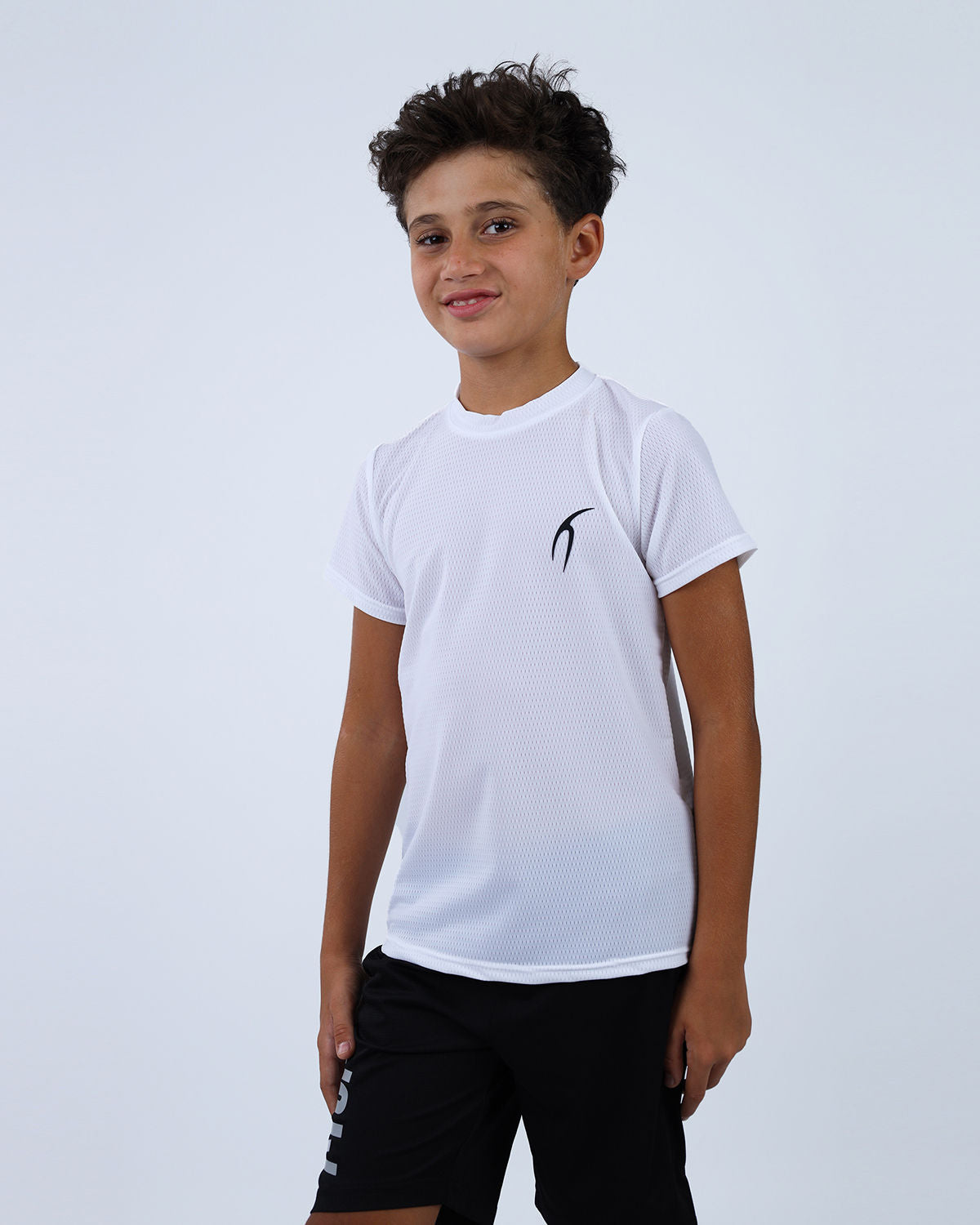 Crew Neck Short Sleeve White Breathable Top-Atum -98278492