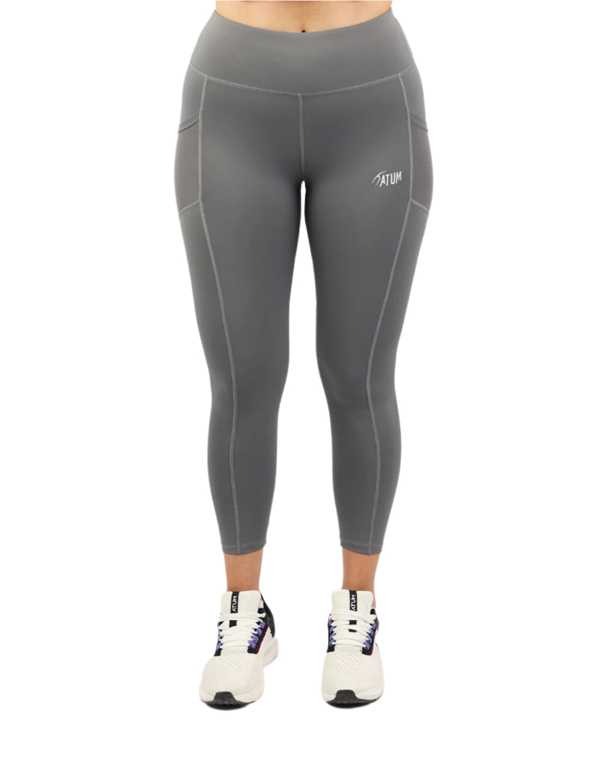 Pocket Flex Capri Gray Leggings-Atum -69338546