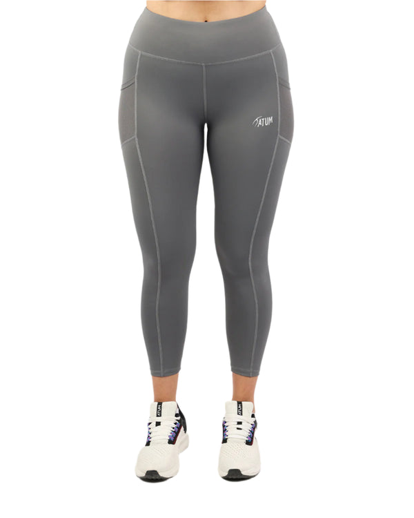 Pocket Flex Capri Gray Leggings-Atum -28121196