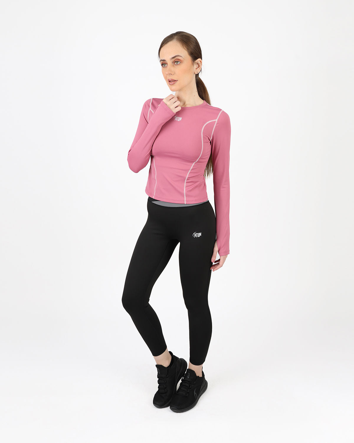 Streamline Long Slevess Women's Rose Top-Atum -37297598