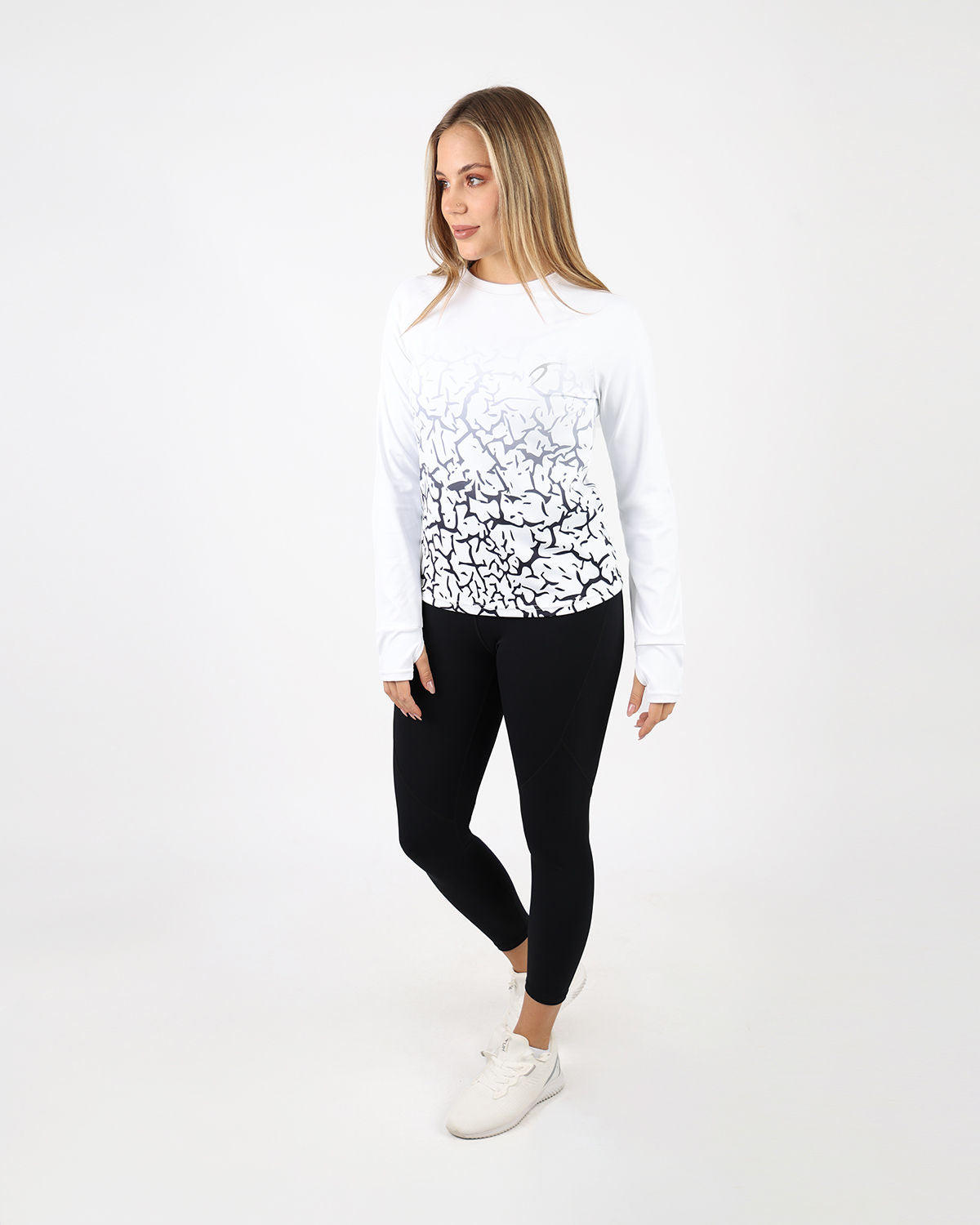 Graffiti Long-Sleeve White Shirt-Atum -75558855