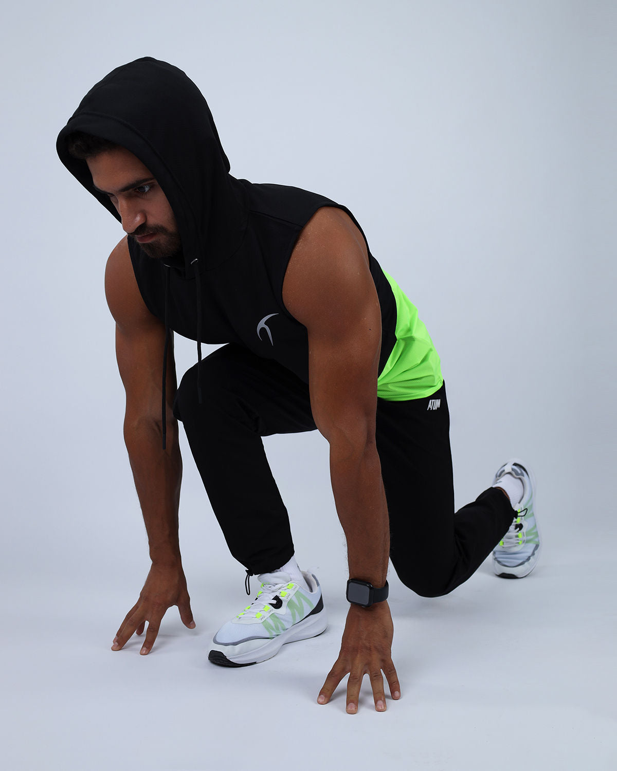 Sleeveless Breathable Green Hoodie-Atum -98862497