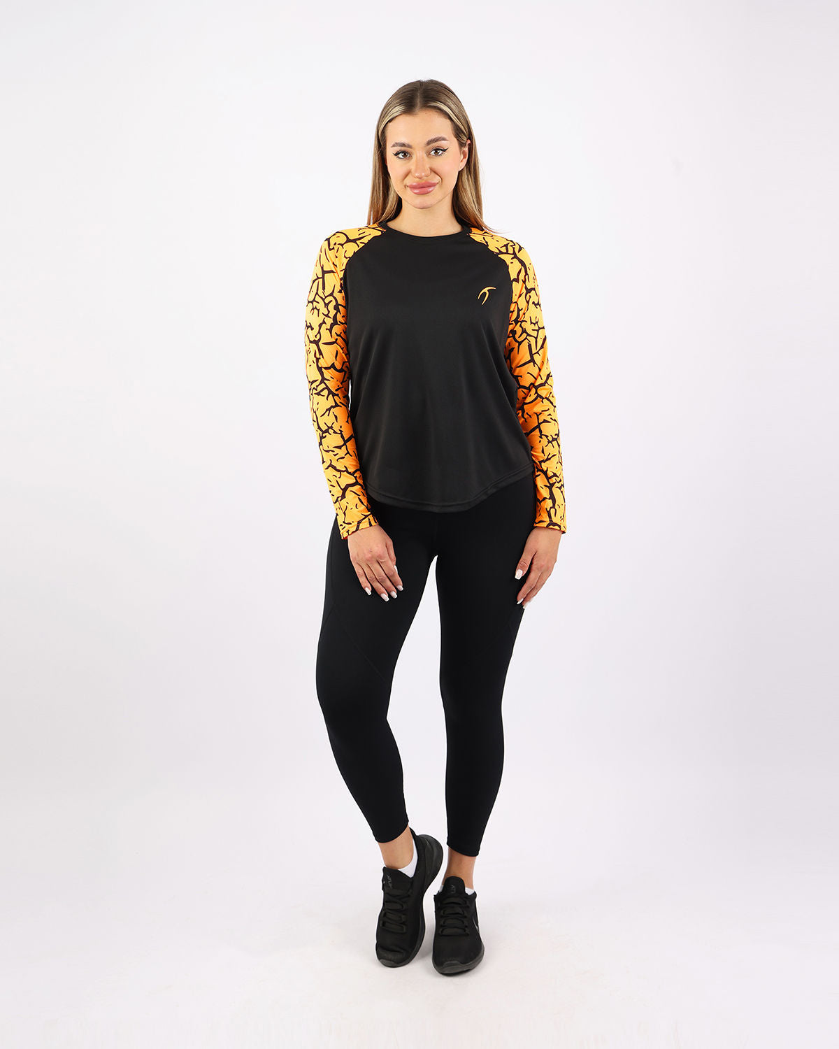 Crew Neck Long Sleeve Orange Top-Atum -49769809