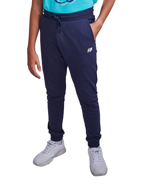 Boy's Sportive Navy Sweatpants-Atum -11540639