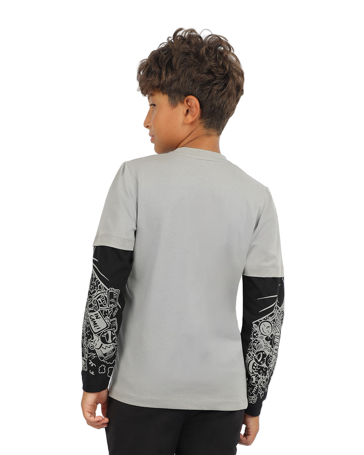 Cotton Boy's Gray T-Shirt-Atum -96651677