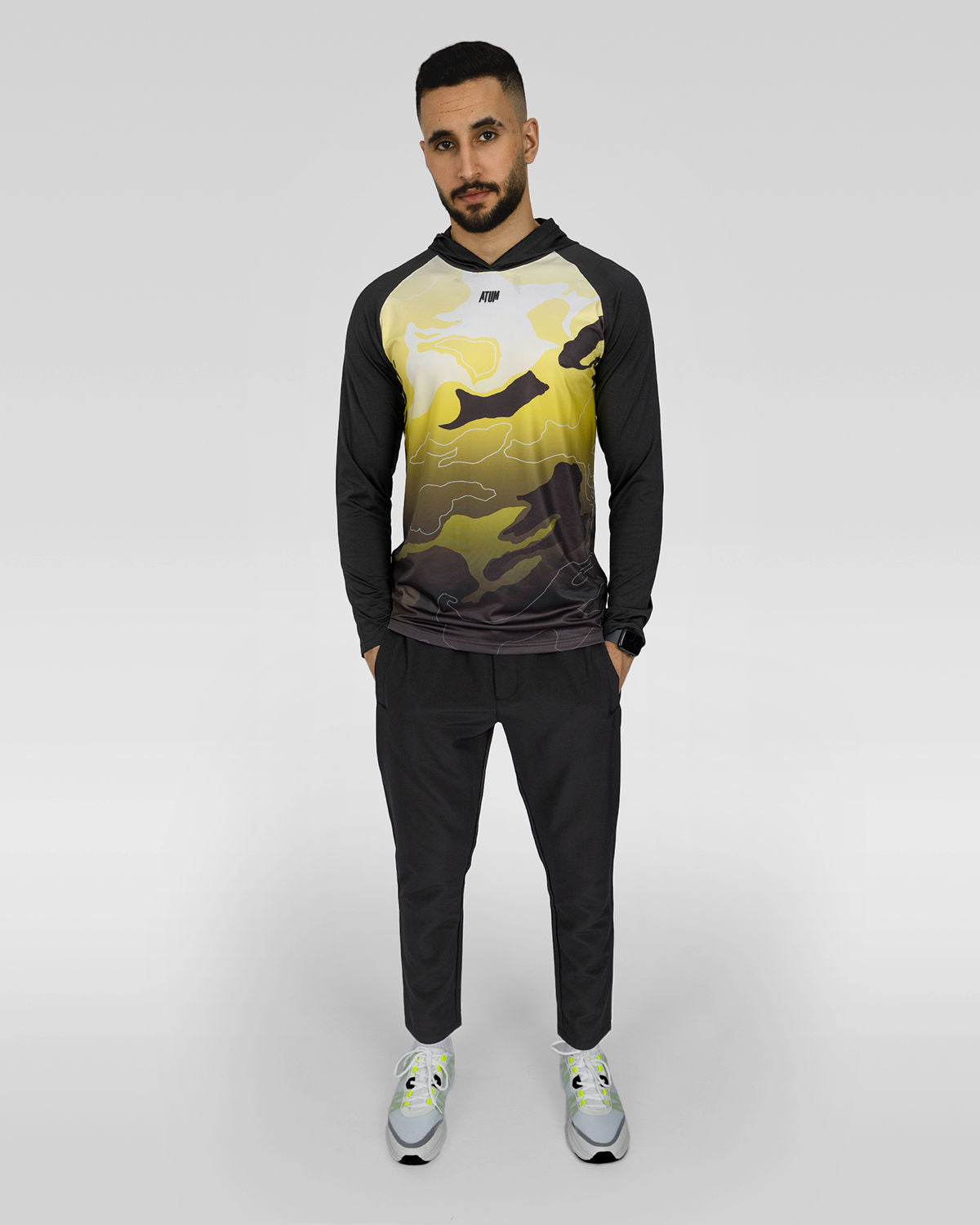 Training Long Sleeves Men's Yellow T-Shirt-Atum -83108948